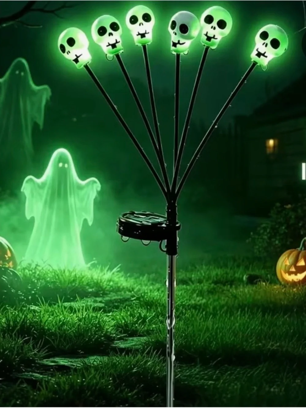 6 skull Halloween lights solar